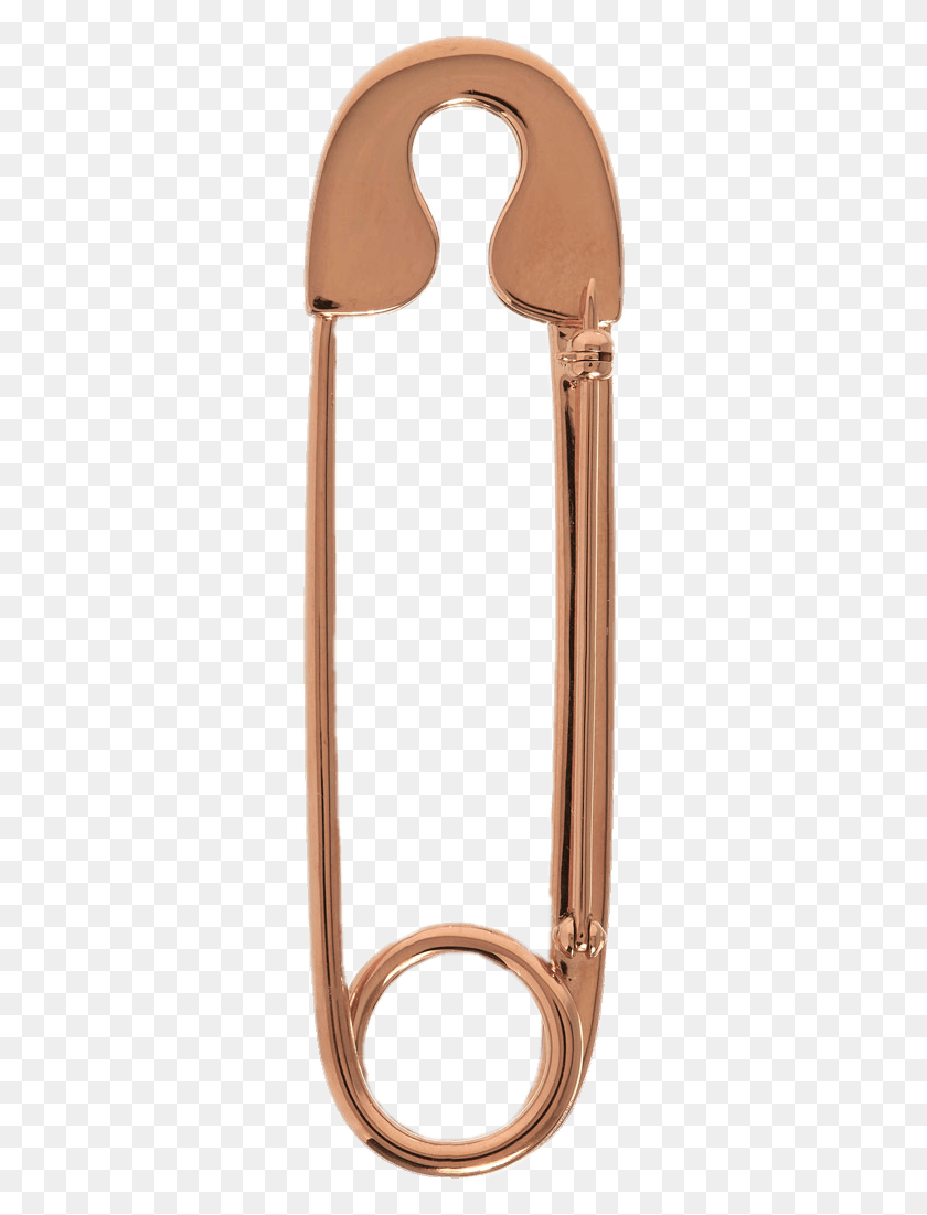 296x1041 Bronze Coloured Safety Pin Large Gold Safety Pin Brooch, Tabletop, Furniture, Wood HD PNG Download