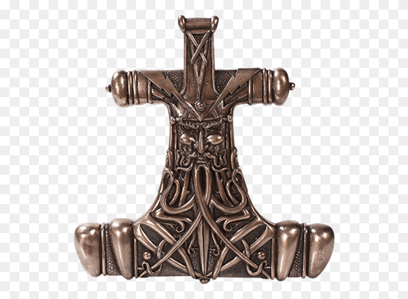 540x556 Bronze Mjolnir Wall Plaque Thor, Cross, Symbol, Crucifix HD PNG Download