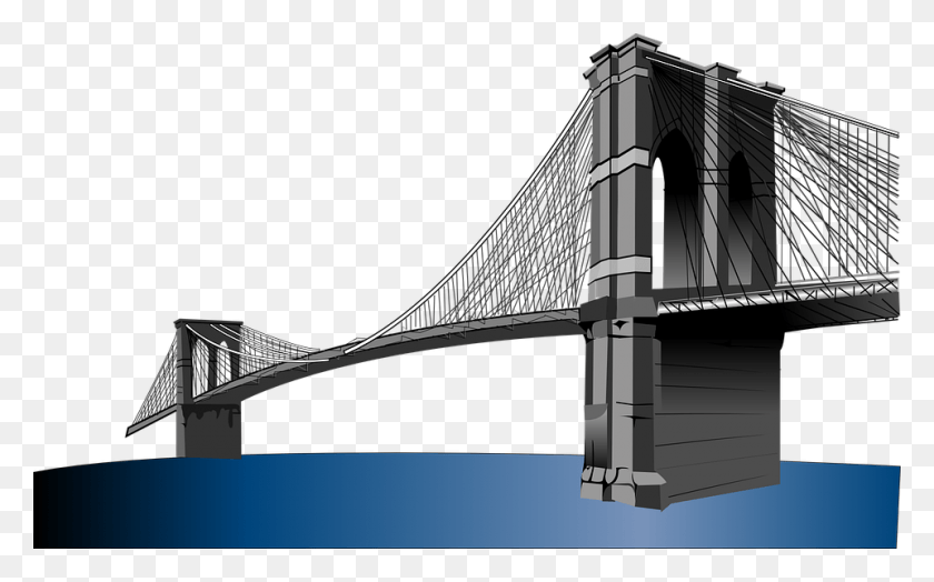960x572 Бруклинский Мост Висячий Мост Нью-Йорк Бруклинский Мост Клипарт, Здание, Висячий Мост, Мегаполис Hd Png Скачать