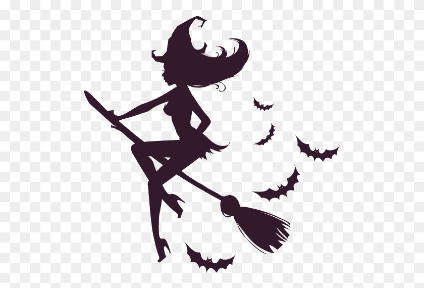 507x510 Broom Vector Silhouette Vector Witch, Person, Human HD PNG Download
