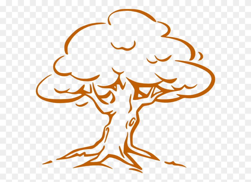 600x548 Brow Tree Outline Svg Clip Arts 600 X 548 Px, Fire, Flame, Dynamite HD PNG Download