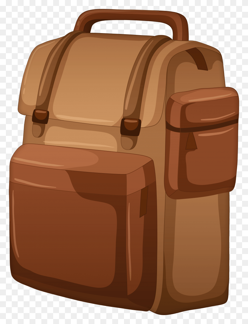 5959x7925 Brown Backpack Clip Art, Cushion, Chair, Furniture HD PNG Download