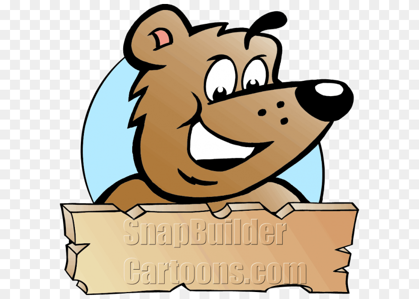 Brown Bear Holding Wood Plank Board, Baby, Person, Face, Head Sticker PNG