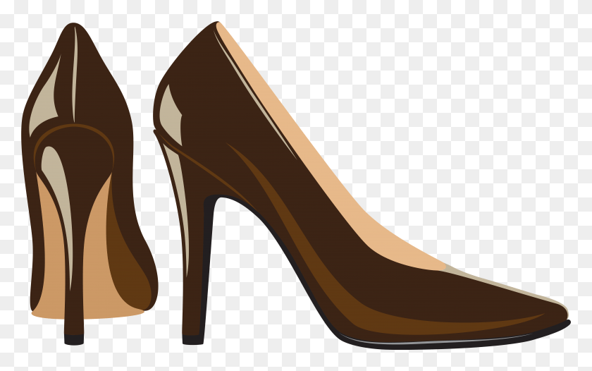 6819x4080 Brown Heels Clip Art Transparent Background Heels Clipart, Clothing, Apparel, Shoe HD PNG Download