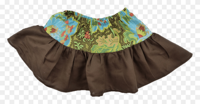 1617x785 Brown Linen Cotton Print Ruffle Skirt Amy Butler, Clothing, Apparel, Blouse Descargar Hd Png