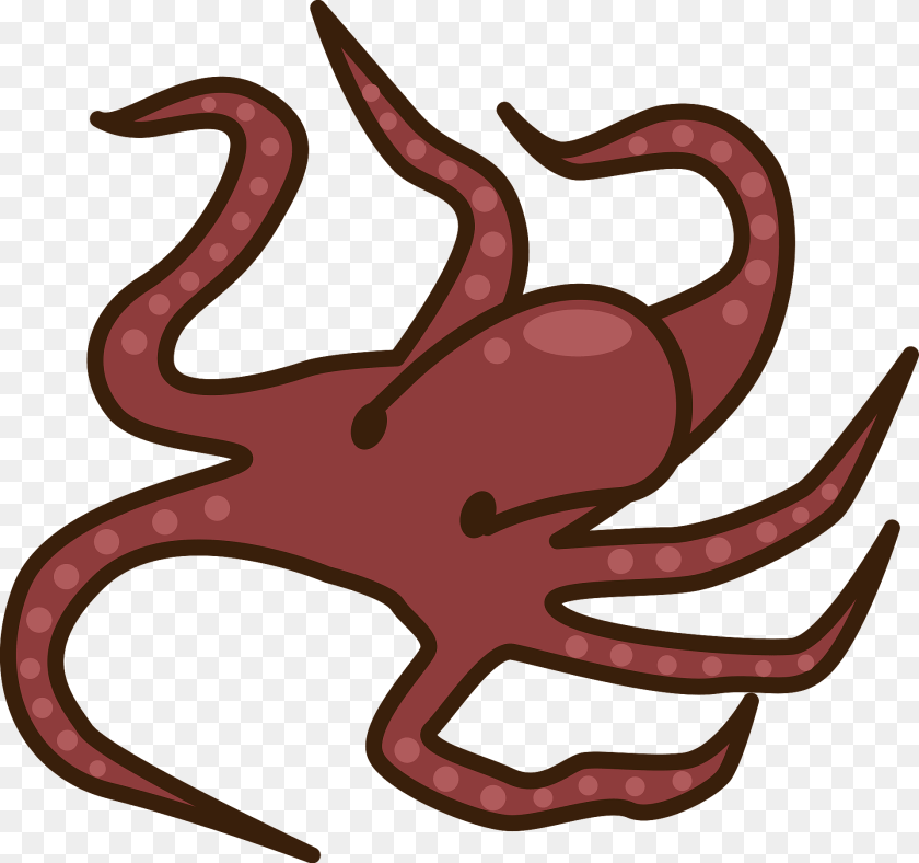 Brown Octopus Clipart, Animal, Sea Life, Invertebrate, Dynamite Transparent PNG