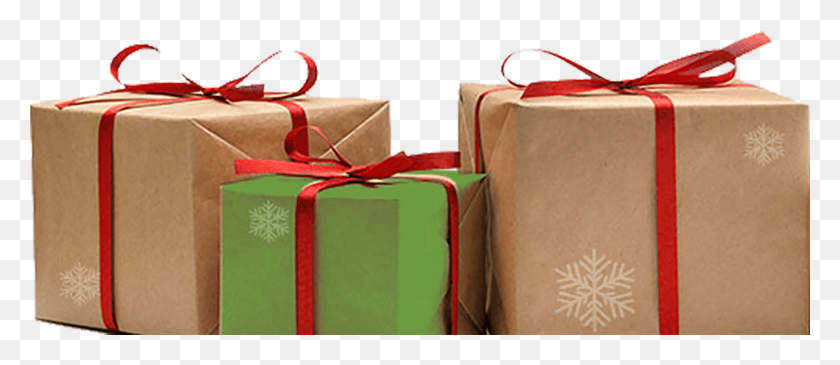 2479x972 Коричневая Бумага Рождественские Подарки, Подарок, Коробка, Картонная Коробка Hd Png Скачать