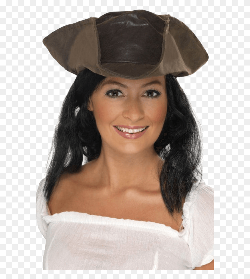 601x877 Brown Pirate Hat With Hair Sombreros De Piratas De Mujer, Person, Human, Clothing HD PNG Download
