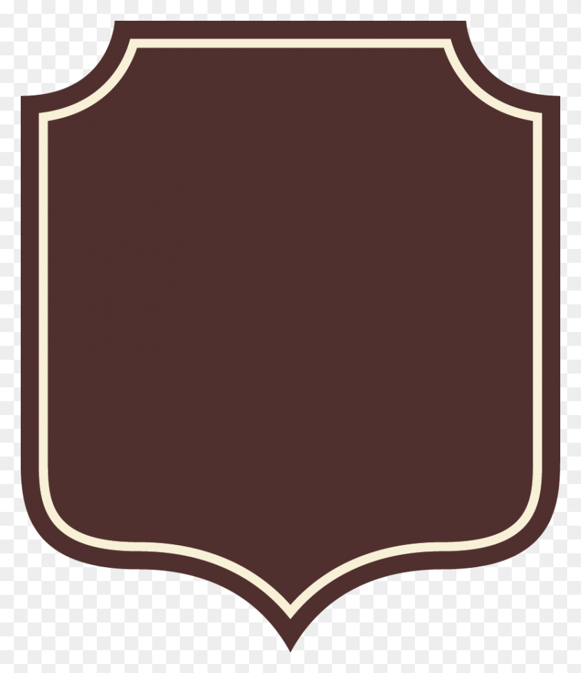 830x972 Brown Rectangle Shield One Point Down Badge With Top, Armor HD PNG Download