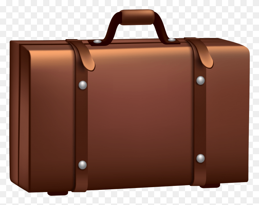 5953x4621 Brown Suitcase Clip Art Image Briefcase Transparent Background Clipart, Luggage, Bag HD PNG Download
