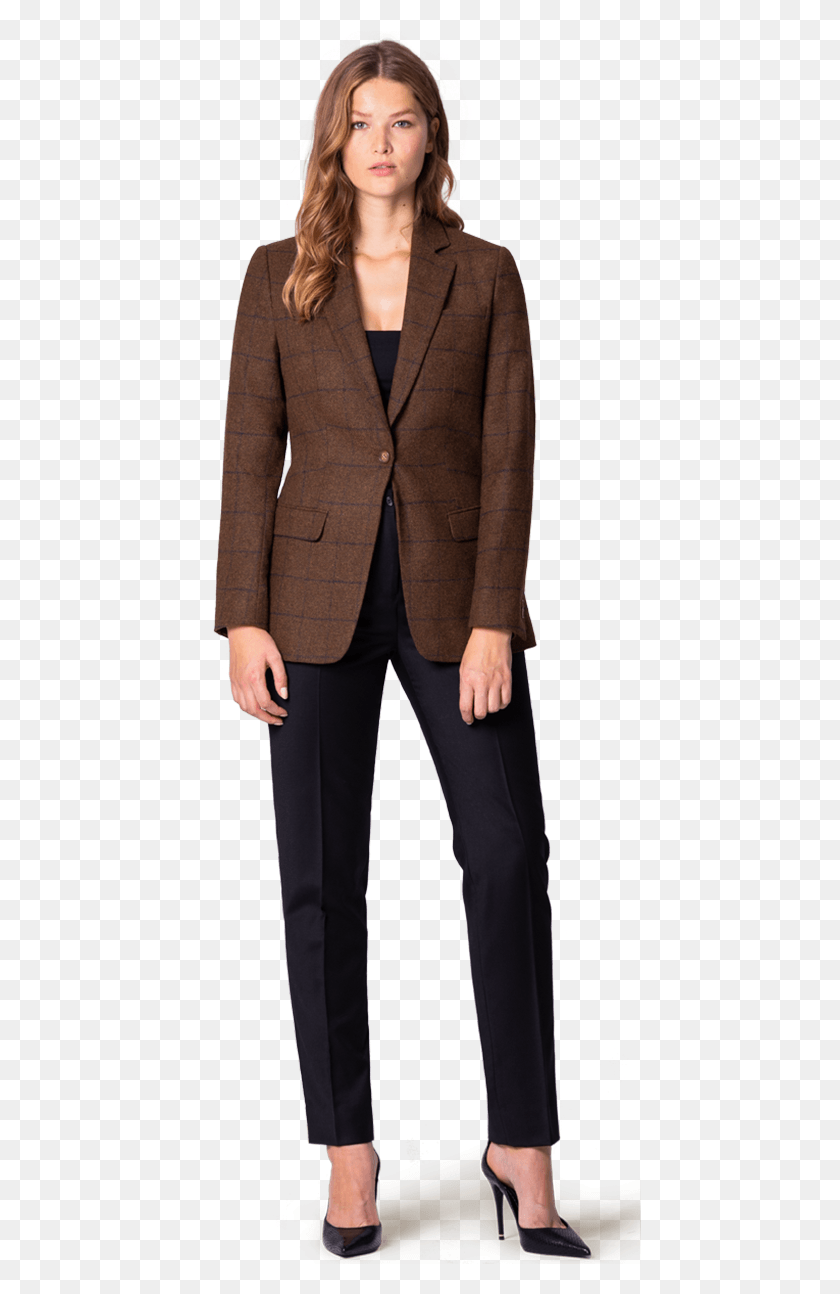 443x1234 Brown Tweed Jacket Outfit Women, Clothing, Apparel, Suit HD PNG Download