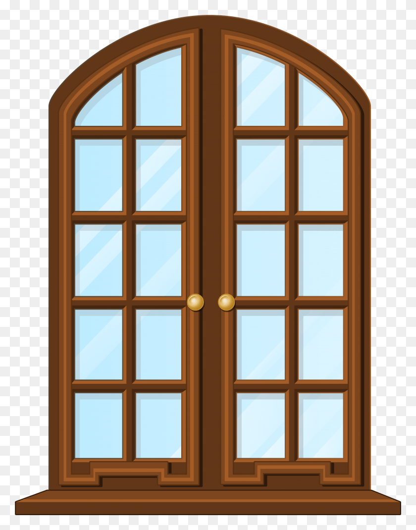 6036x7823 Brown Window Clip Art, French Door, Door HD PNG Download