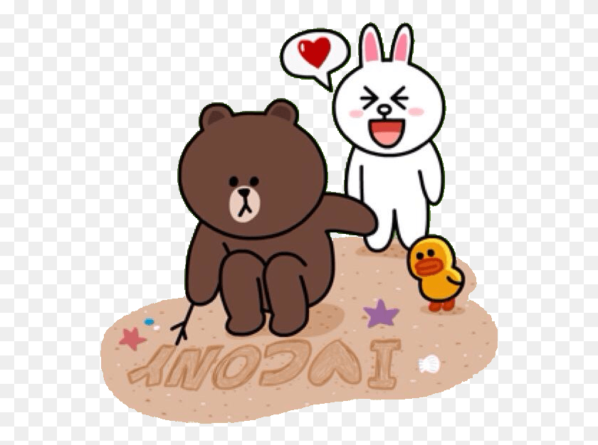 559x566 Brown Writes Line Sticker Love Animals Welovepictures Line Cony Brown Love, Birthday Cake, Cake, Dessert HD PNG Download
