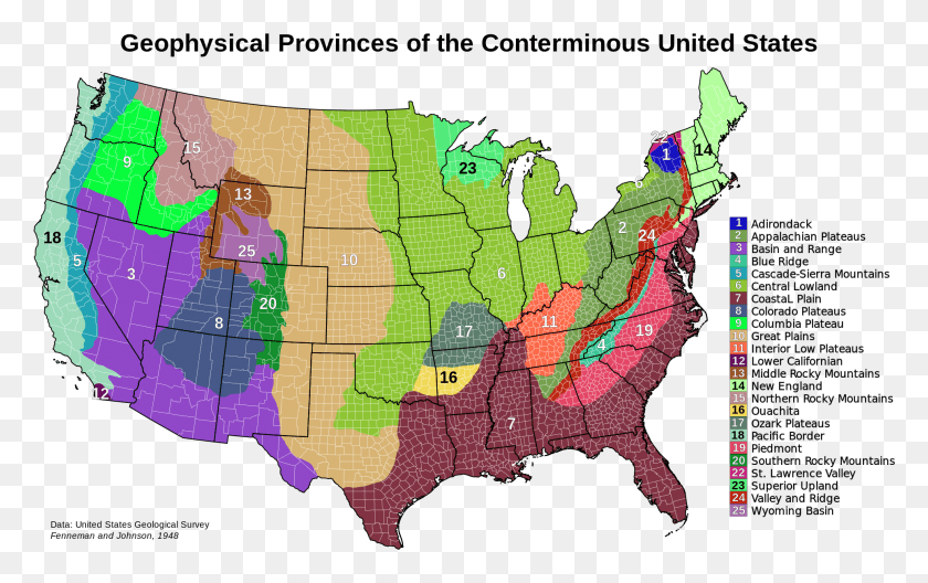 1933x1161 Brownies United States Maps Us Physiographic Regions Map, Diagram, Atlas, Plot HD PNG Download