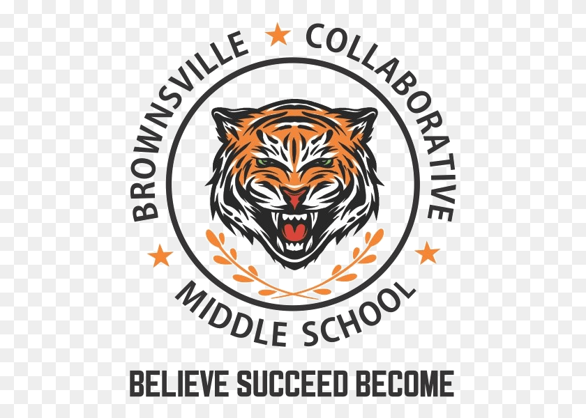 469x540 Brownsville Collaborative Middle School Logo, Tiger, Wildlife, Mammal HD PNG Download