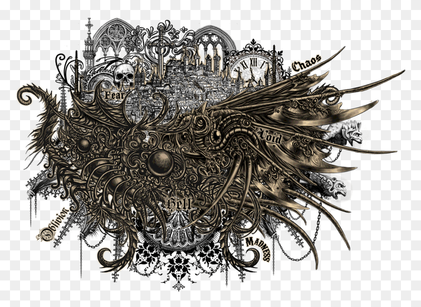1194x847 Browse Among Unique Artists And Find Beautiful Ghastly Doodle, Chandelier, Lamp, Pattern Descargar Hd Png