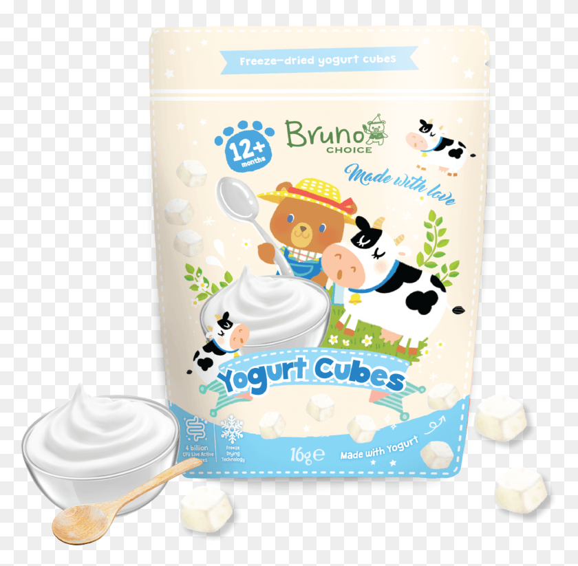1389x1360 Descargar Png Bruno Choice Yogurt Cube 16G De Dibujos Animados, Crema, Postre, Comida Hd Png