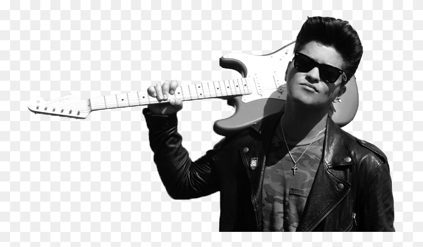 733x430 Bruno Mars Number Bruno Mars Playing Guitar Black And White, Sunglasses, Accessories, Accessory HD PNG Download