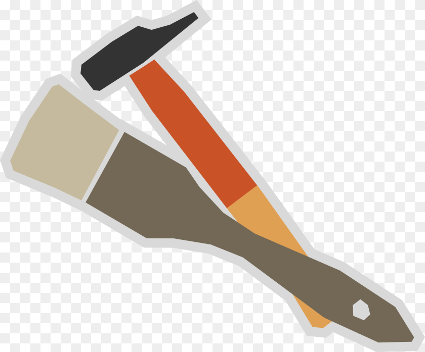 Brush And Hammer Vector Clipart Image, Device, Weapon, Animal, Electronics PNG