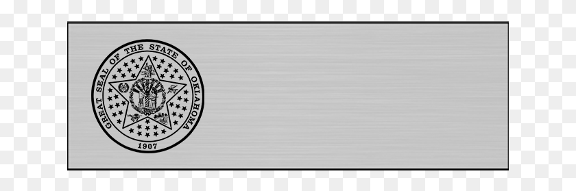 645x219 Brushed Silver Name Badge With The Oklahoma State Seal Circle, Home Decor, White Board, Rug HD PNG Download