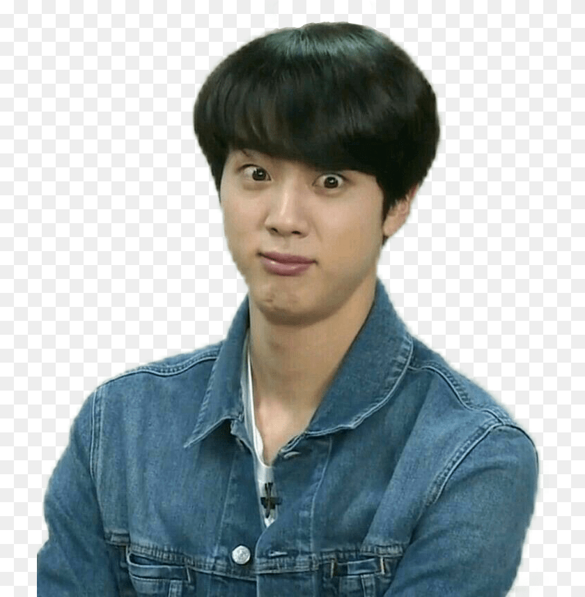 Bts Jin Funny Face, Black Hair, Portrait, Photography, Person PNG