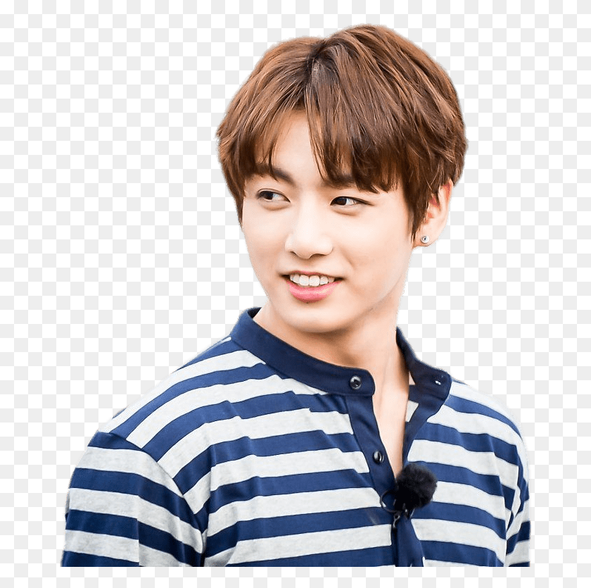 674x775 Bts Jungkook Striped Shirt Bts Jungkook, Face, Person, Human HD PNG Download
