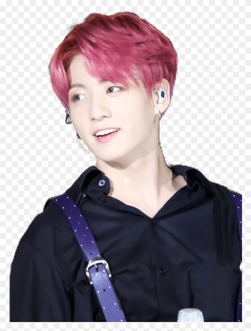 1024x1376 Bts Sticker Jungkook Red Hair, Person, Human, Tie HD PNG Download
