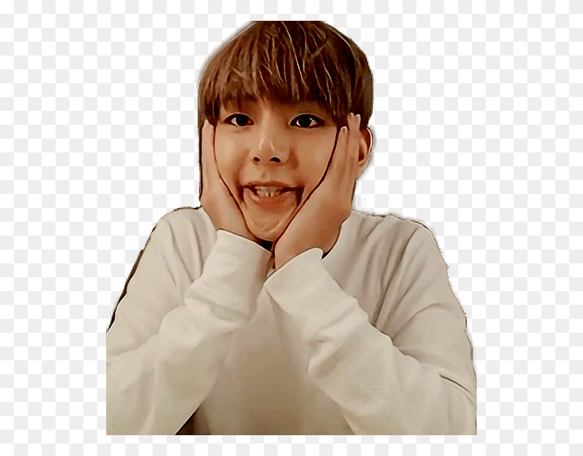 534x598 Bts V Taetae Taehyung Alien Cute Army Omg Lol Face In Hands Cute, Person, Human, Smile HD PNG Download
