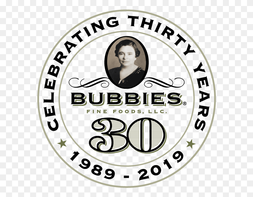 594x595 Bubbies 30th Anniversary Circle, Label, Text, Person HD PNG Download