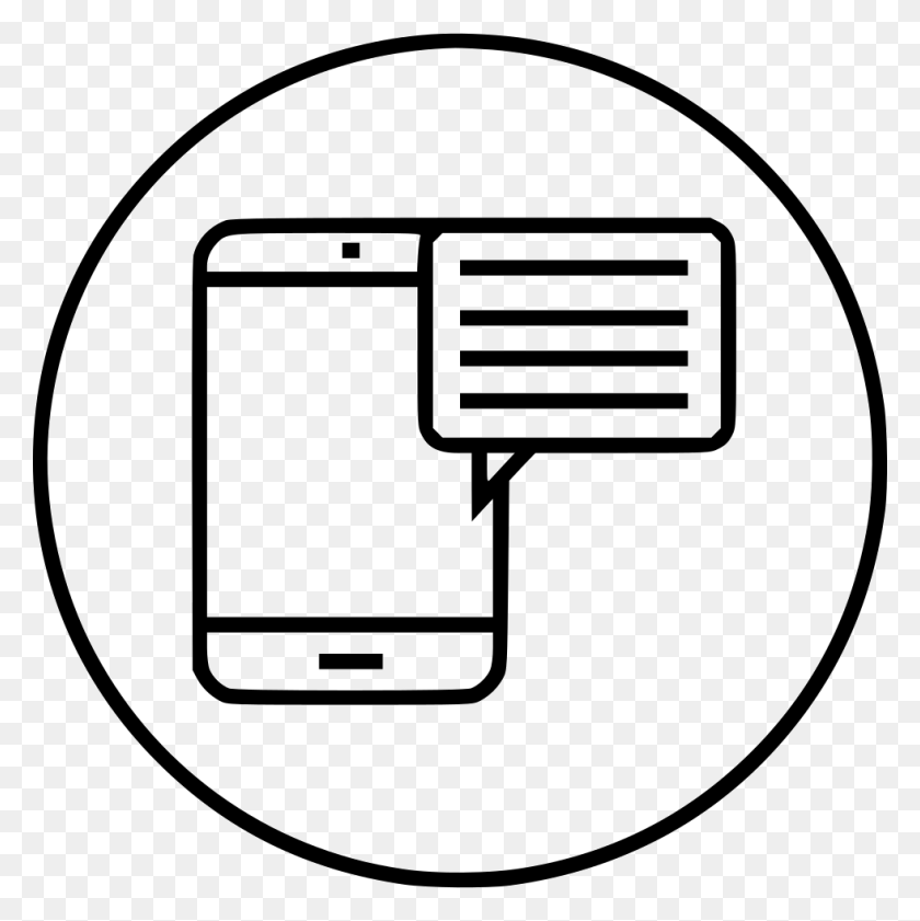 980x982 Bubble Chat Message Mobile Phone Sms Comments Line Art, Weapon, Weaponry, Mailbox Descargar Hd Png