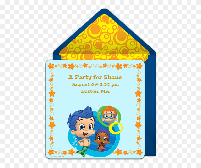 473x642 Bubble Guppies Boys Online Invitation Bubble Guppy Boy Invitations, Envelope, Mail, Greeting Card HD PNG Download