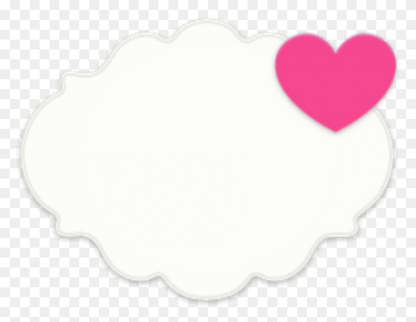 850x644 Bubble Heart Label Banner Frame Pink Cloud Cute Decorat Heart, Globo, Bola, Plato Hd Png