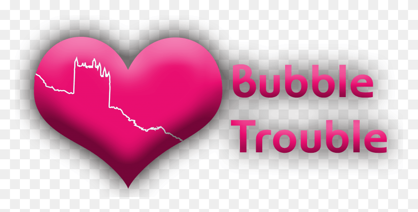 3492x1641 Bubble Trouble Logo Heart, Text, Purple, Hand HD PNG Download