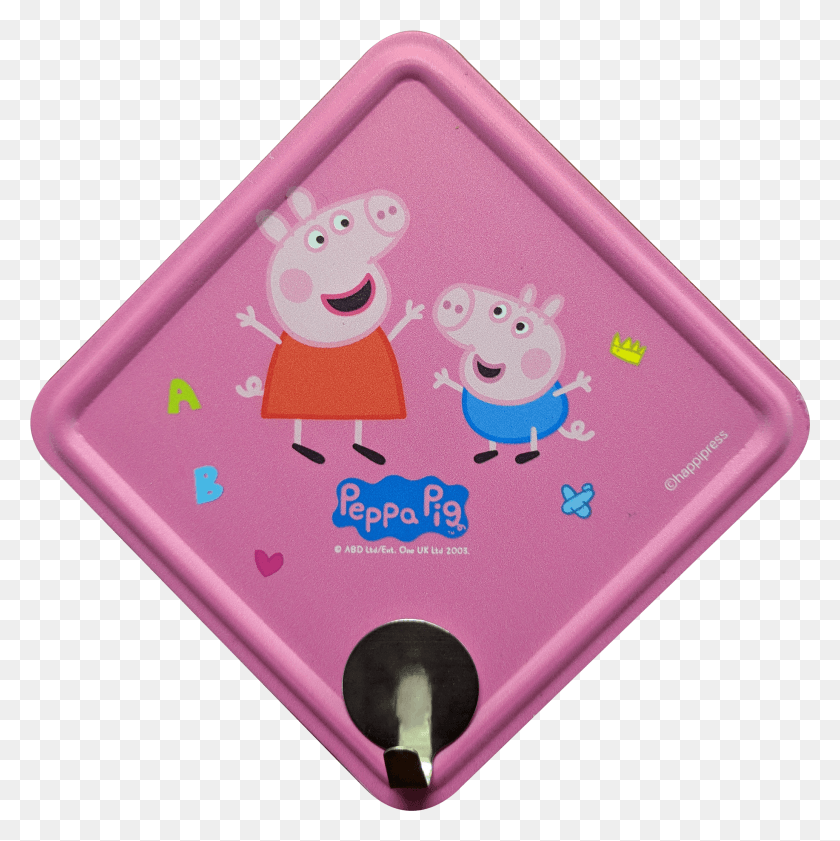 2067x2070 Bubblegum Pink Peppa And George Wall Hook Cartoon HD PNG Download