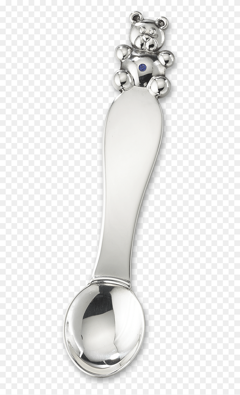 430x1321 Bubu Baby Spoon With Blue Sapphire Silver, Cutlery, Beverage, Drink HD PNG Download