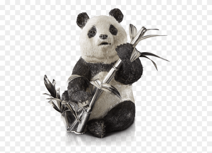 509x546 Buccellati Animals Panda Silver Montres Haute Joaillerie Avec Panda, Bird, Animal, Toy HD PNG Download