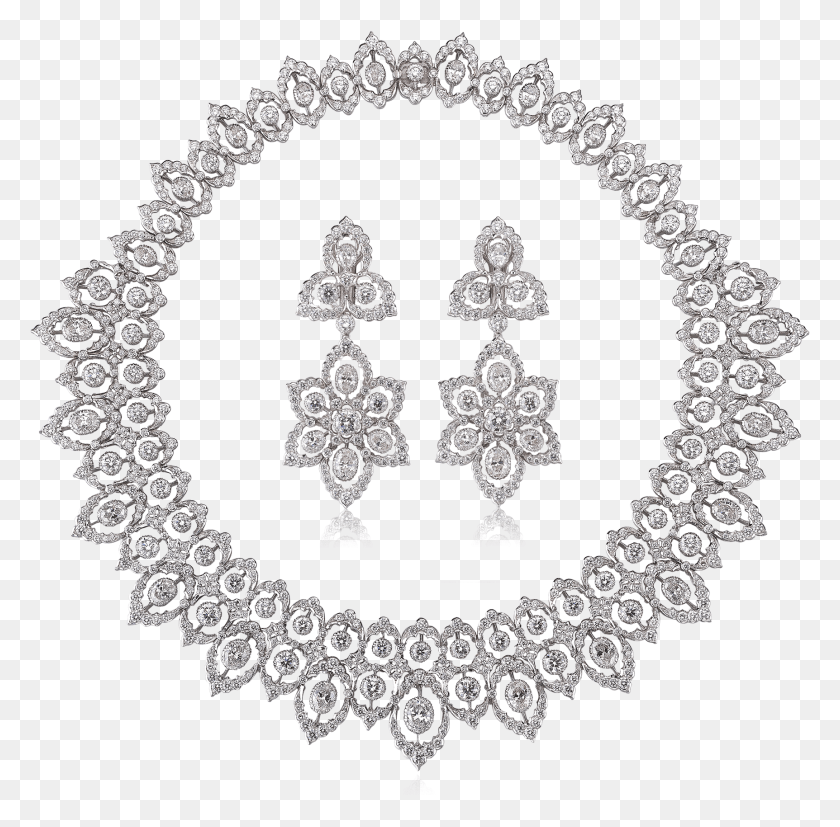 1724x1697 Buccellati Necklaces Vega Set High Jewelry Jewellery, Embroidery, Pattern, Chandelier HD PNG Download