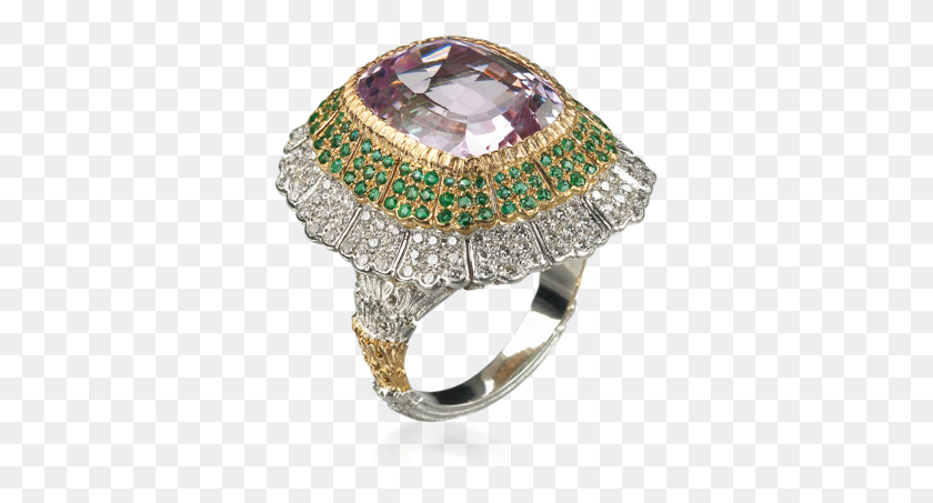 347x393 Buccellati Rings Cocktail Ring High Jewelry Emerald Kunzite Diamond Ring, Accessories, Accessory, Gemstone HD PNG Download