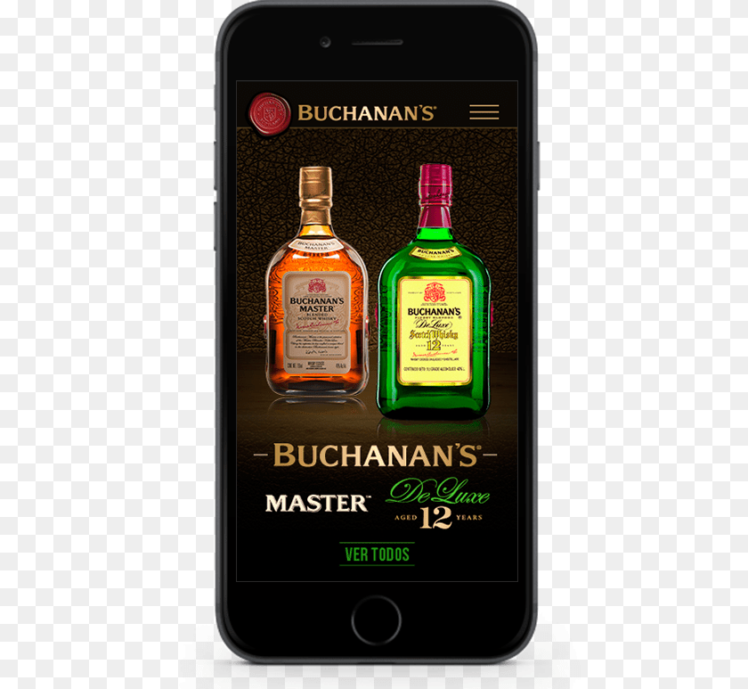 464x773 Buchanans Mobile 1 Buchanans Mobile Glass Bottle, Alcohol, Beverage, Liquor, Electronics Sticker PNG