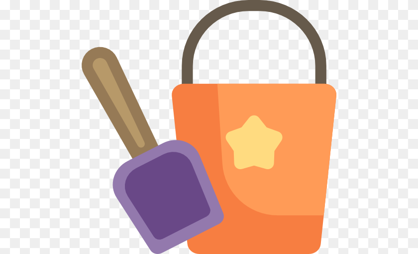 512x512 Bucket Childhood Shovel Tools And Utensils Kid And Baby Sand Transparent PNG