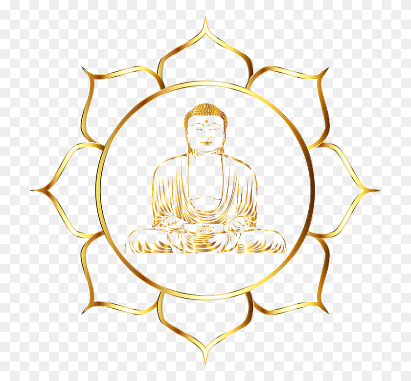 720x720 Buda Budismo Flor Lnea Arte Lotus Meditacin Mahavir Jayanti Post, Символ, Логотип, Товарный Знак Hd Png Скачать
