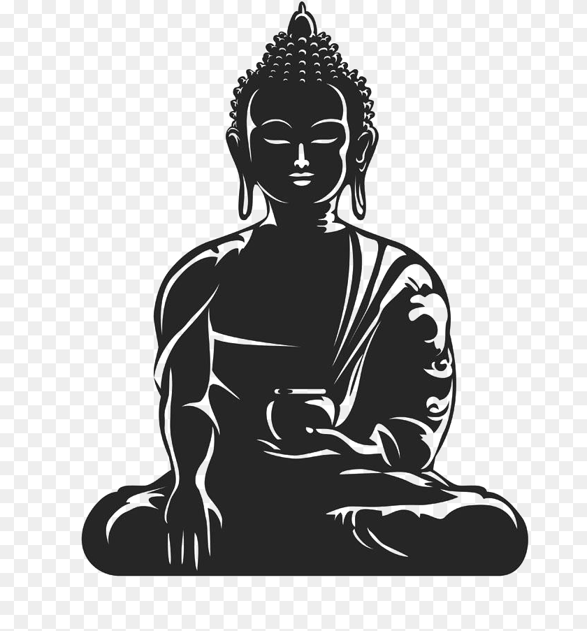 Buddha Black And White, Art, Prayer, Adult, Wedding Sticker PNG