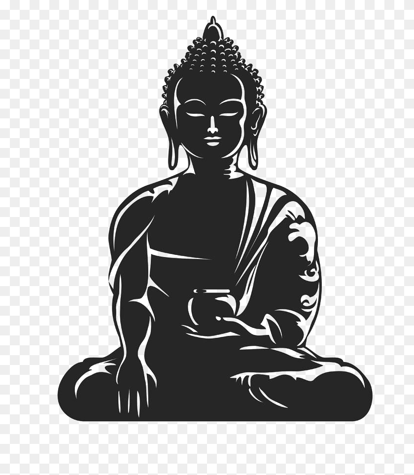 674x903 Буддизм Буддийская Медитация Клип Арт Логотип Силуэт Будда Вектор, Человек, Человек, Трафарет Png Скачать