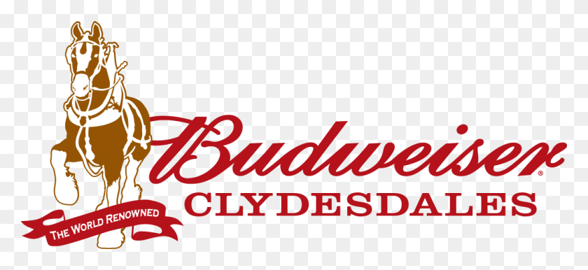 1051x440 Budweiser Clydesdale Logo, Text, Alphabet, Symbol HD PNG Download
