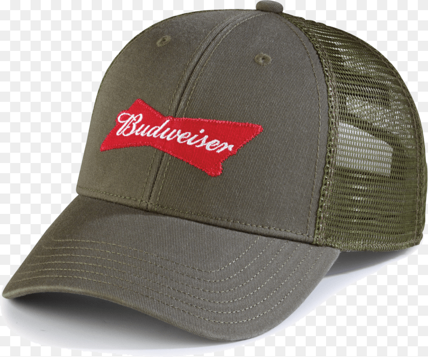 Budweiser Green Military Cap, Baseball Cap, Clothing, Hat, Accessories Transparent PNG