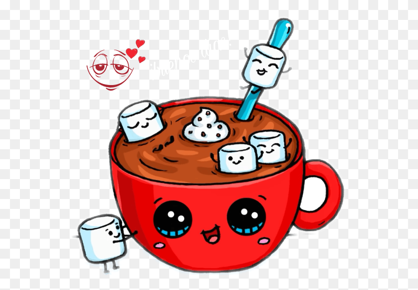 551x523 Buenos Das Cute Hot Chocolate Drawing, Coffee Cup, Cup, Beverage HD PNG Download
