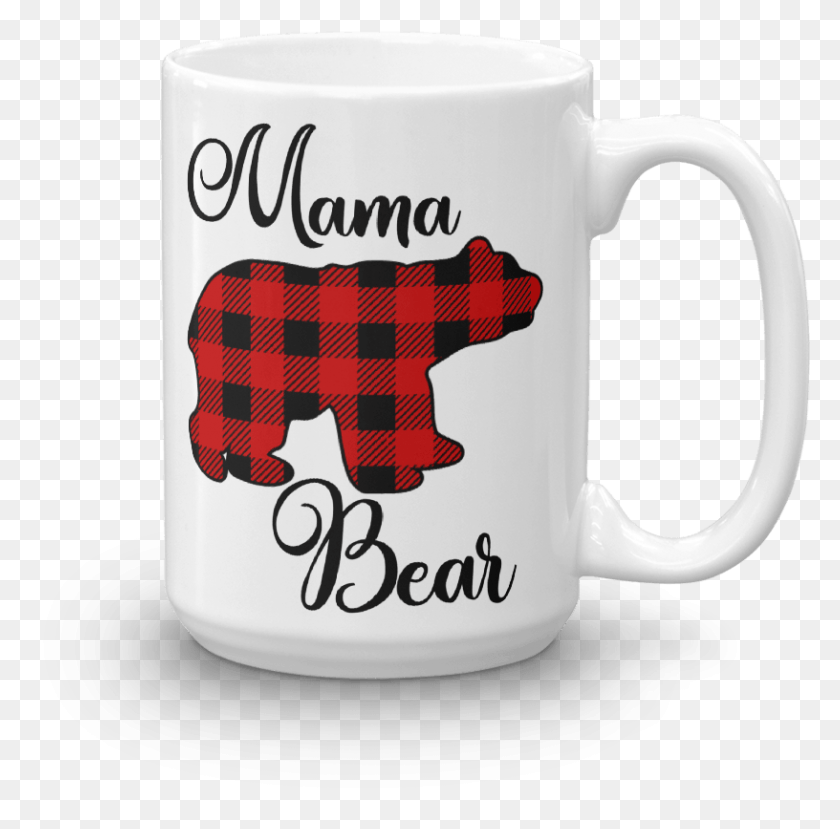 816x805 Buffalo Check Mama Bear Mug Grind Includes The Weekend, Coffee Cup, Cup, Birthday Cake HD PNG Download