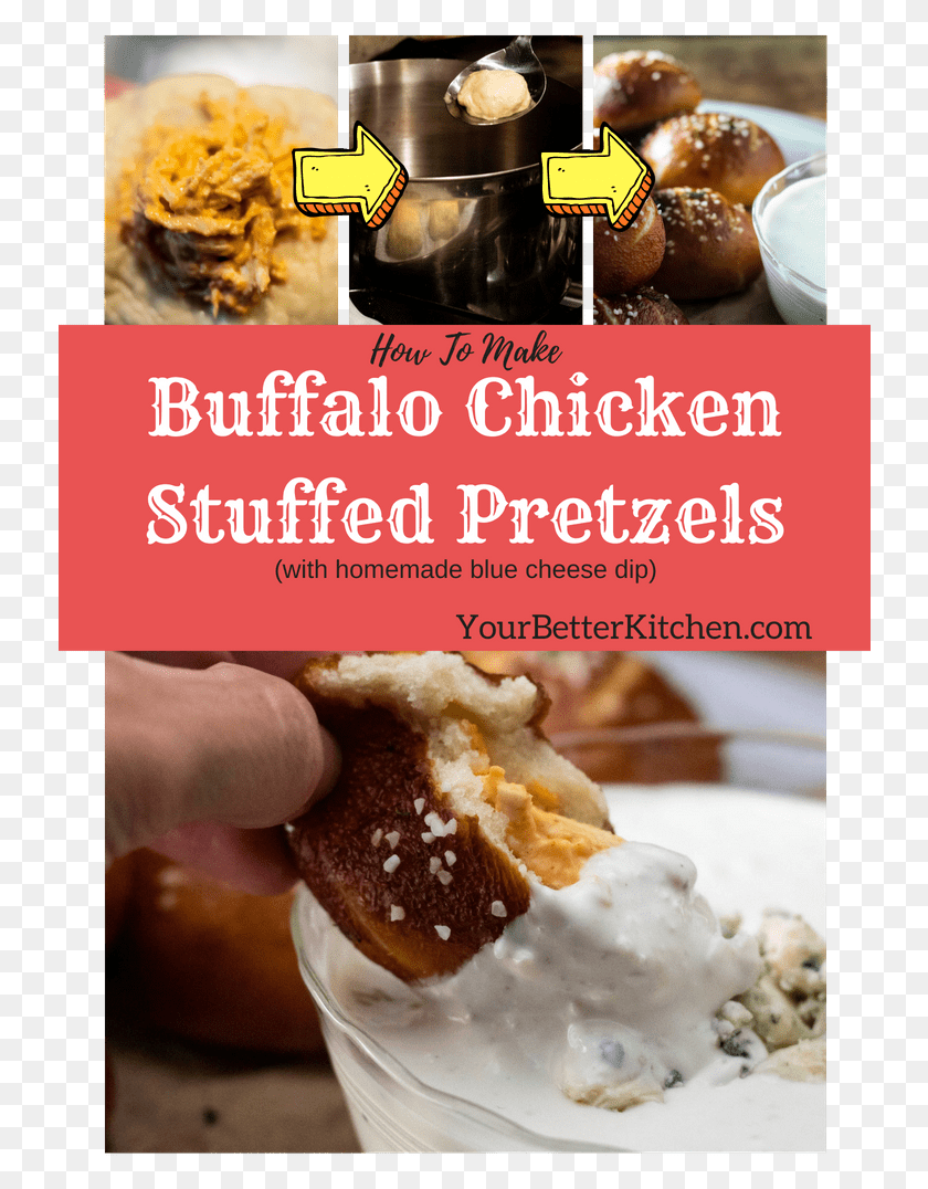 736x1016 Buffalo Chicken Stuffed Pretzel Bites With Blue Cheese Chocolate, Ice Cream, Cream, Dessert HD PNG Download