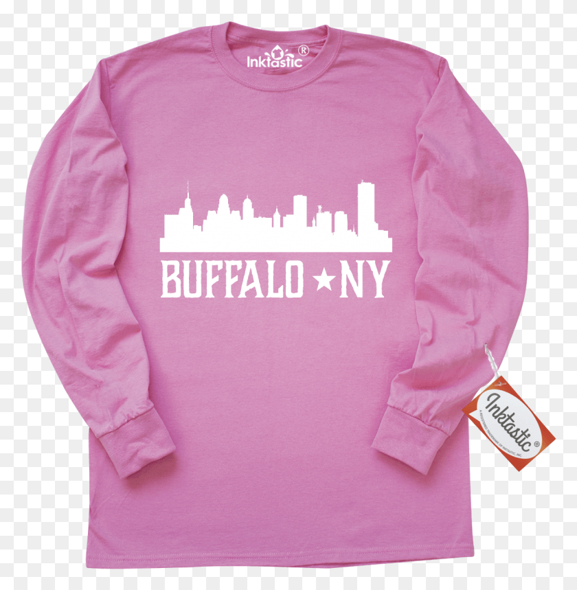 1162x1191 Buffalo New York Long Sleeve T Shirt Has City Skyline T Shirt, Clothing, Apparel, Long Sleeve HD PNG Download