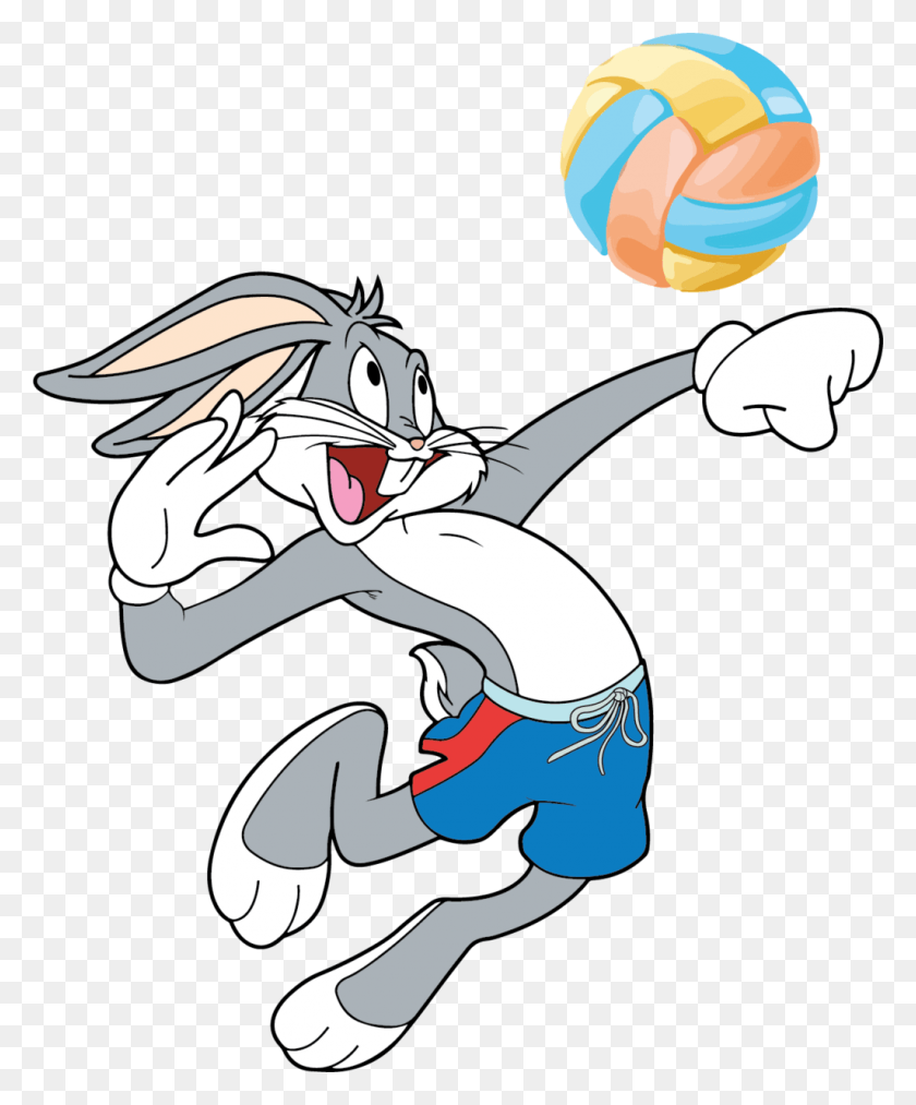 1024x1252 Descargar Pngbugs Bunny Easter Bunny Bugs Bunny Jugando Deportes, Libro, Comics, Balonmano Hd Png
